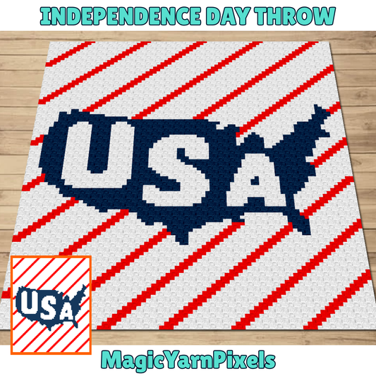 Independence Day Throw by Magic Yarn Pixels