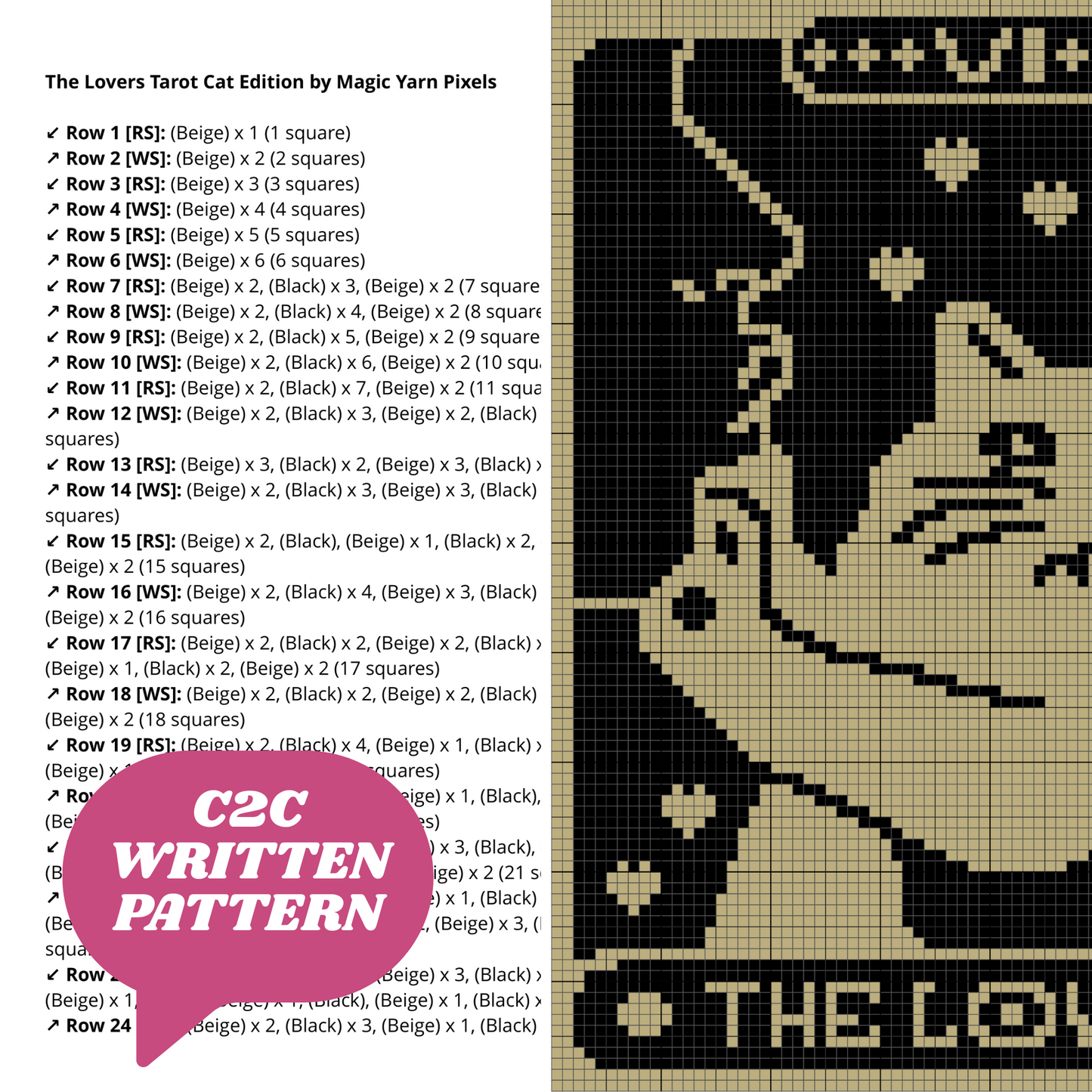 The Lovers Tarot Cat Edition by Magic Yarn Pixels