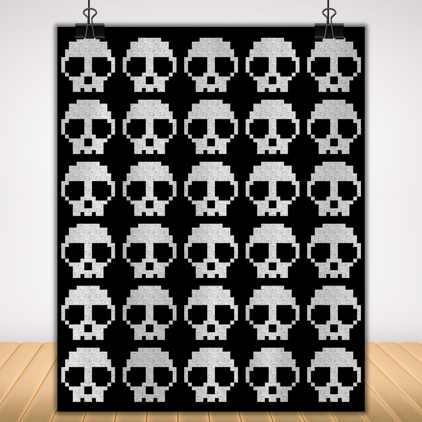 Skulls In A Row by Magic Yarn Pixels