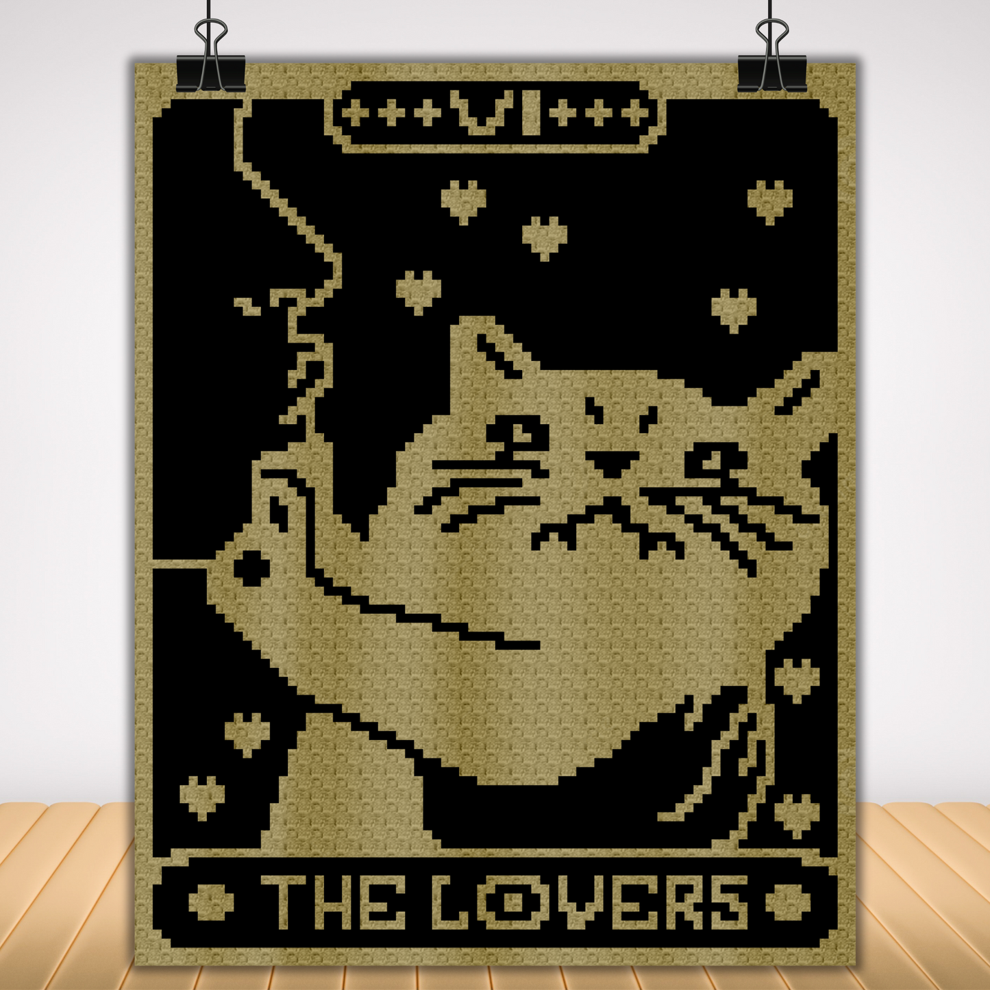 The Lovers Tarot Cat Edition by Magic Yarn Pixels
