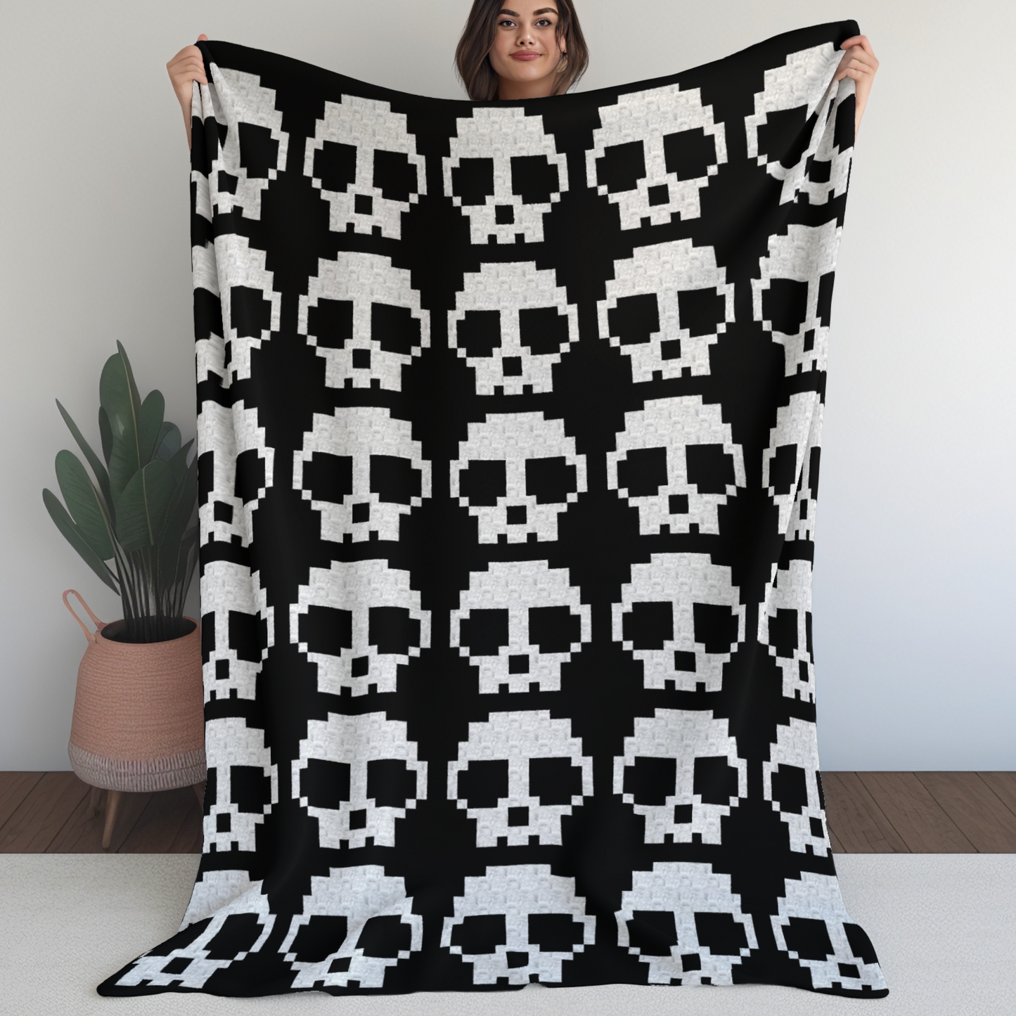 Skulls In A Row by Magic Yarn Pixels