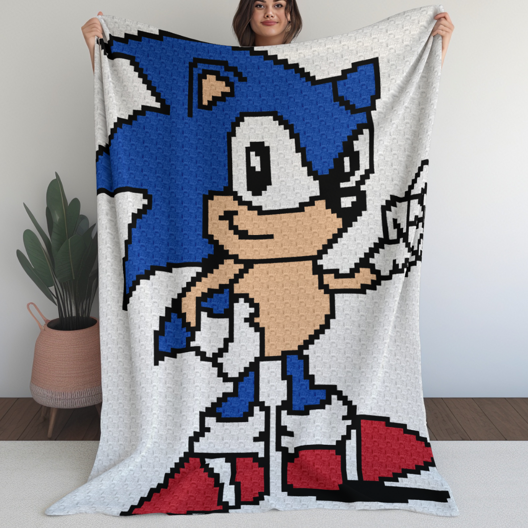 Sonic The Hedgehog C2C Crochet Pattern by Magic Yarn Pixels