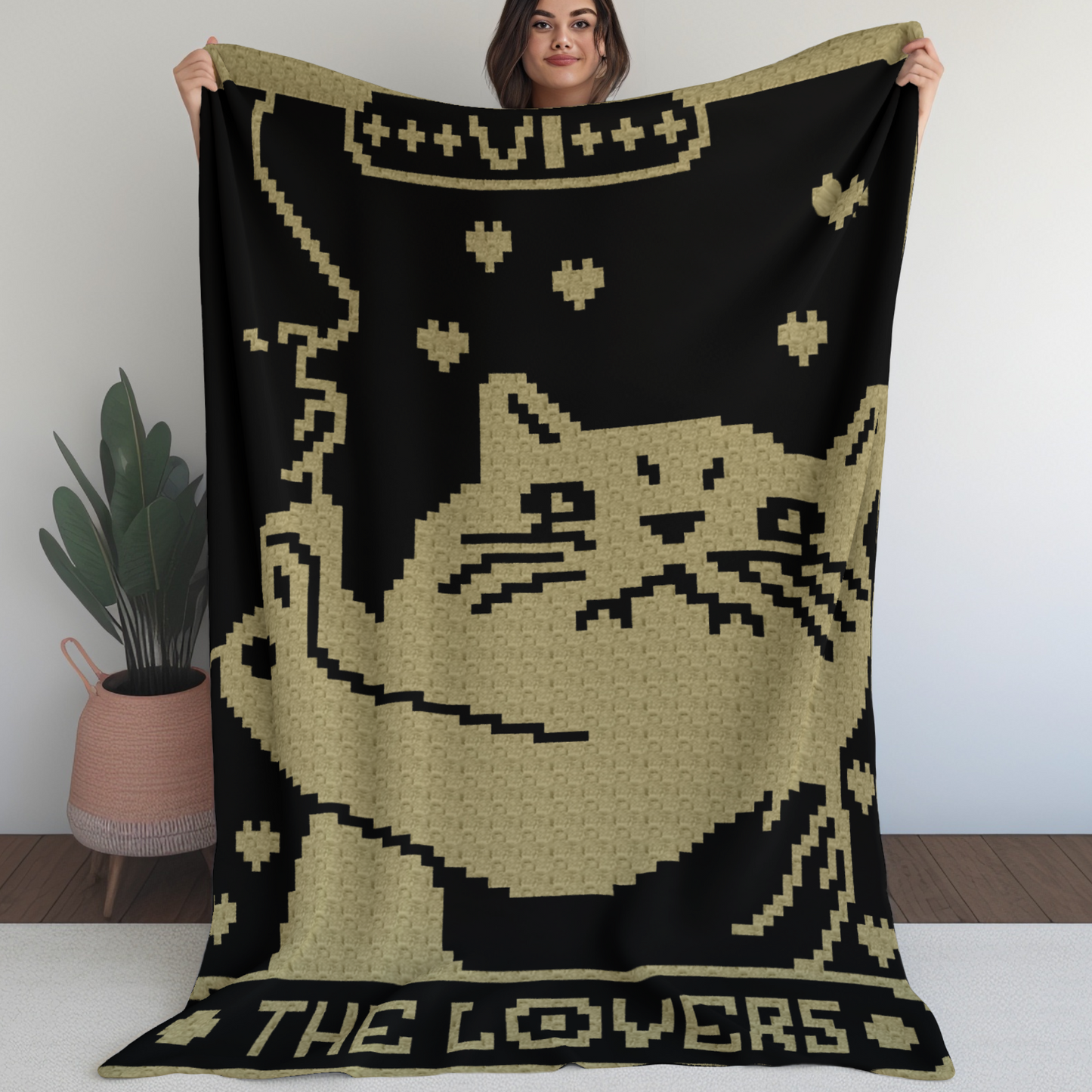 The Lovers Tarot Cat Edition by Magic Yarn Pixels