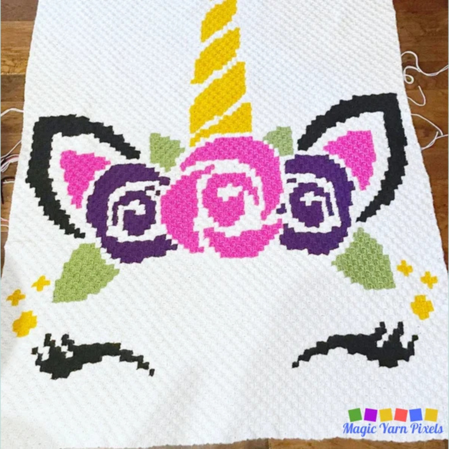 Unicorn Princess Graph + Written Pattern For C2C & Tapestry Crochet - Unicorn C2C Crochet Pattern - Animal Crochet Blanket - Unicorn Blanket