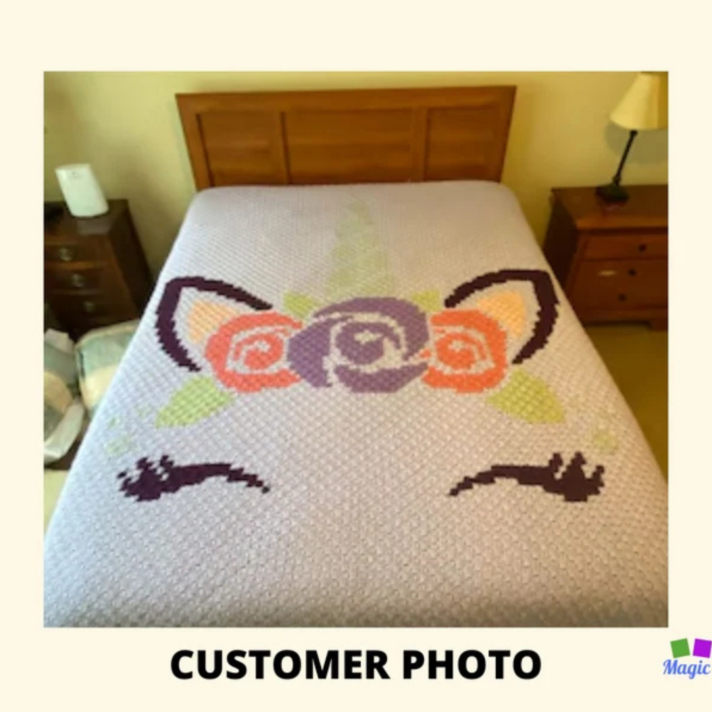 Unicorn Princess Graph + Written Pattern For C2C & Tapestry Crochet - Unicorn C2C Crochet Pattern - Animal Crochet Blanket - Unicorn Blanket
