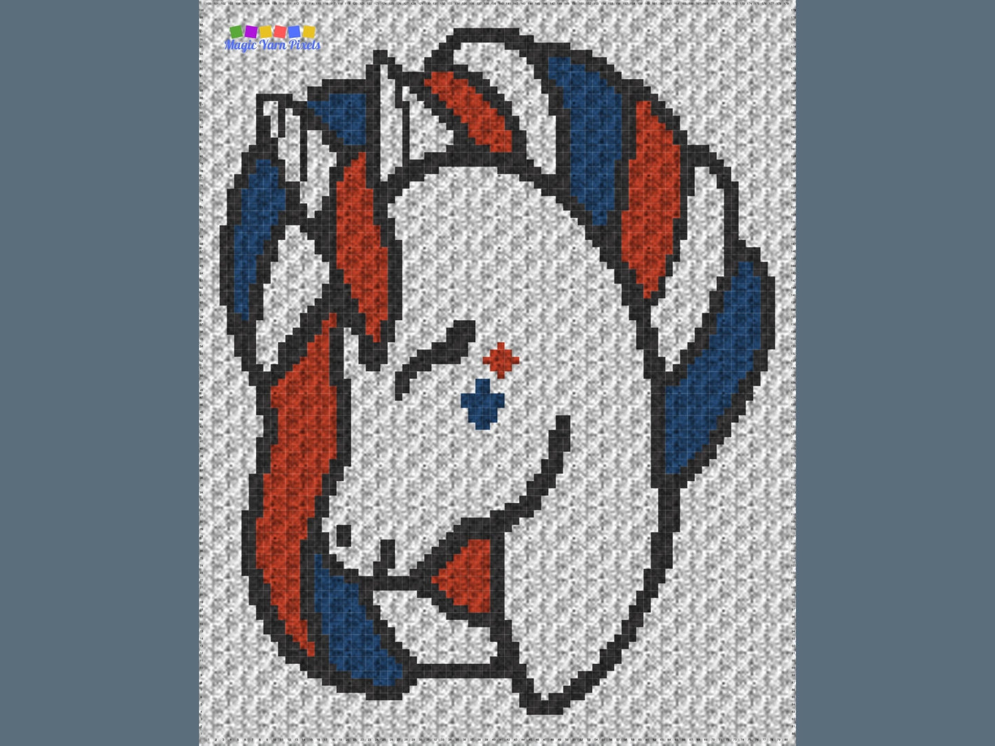 4th Of July Patriotic Unicorn Graph + Written Pattern For C2C & Tapestry Crochet - C2C Unicorn Graphghan - Tapestry Unicorn Crochet Blanket