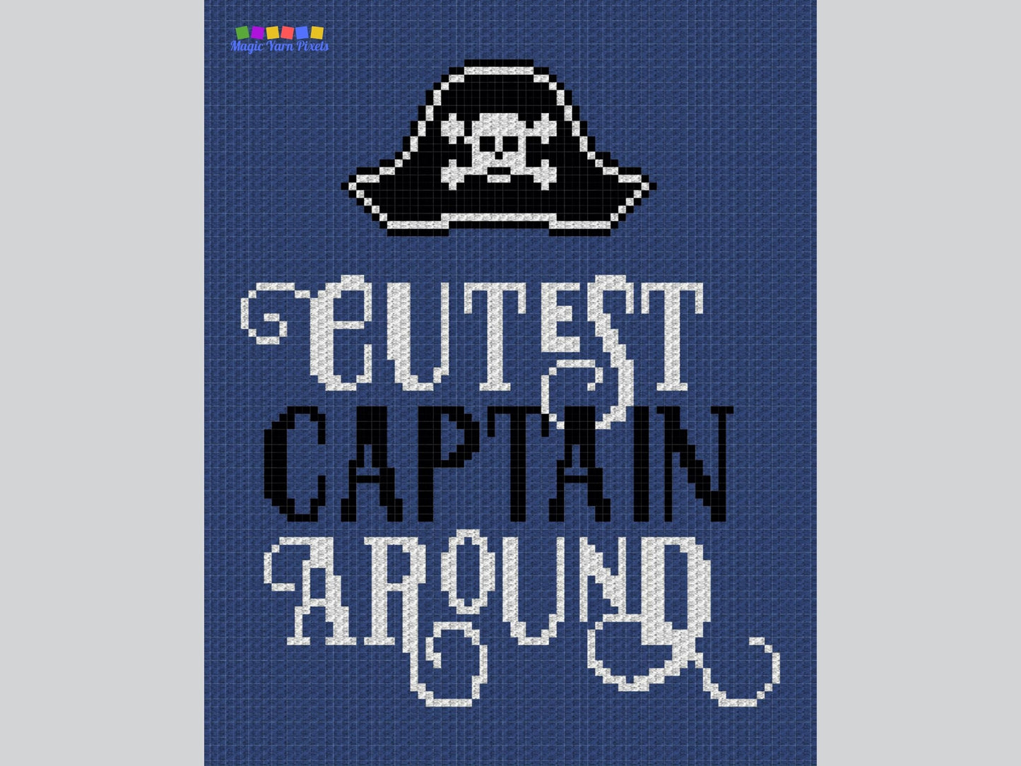 Cutest Captain Around Graph + Written Pattern For C2C & Tapestry Crochet - C2C Pirate Graphghan - Nautical Crochet Blanket -Crochet Afghan