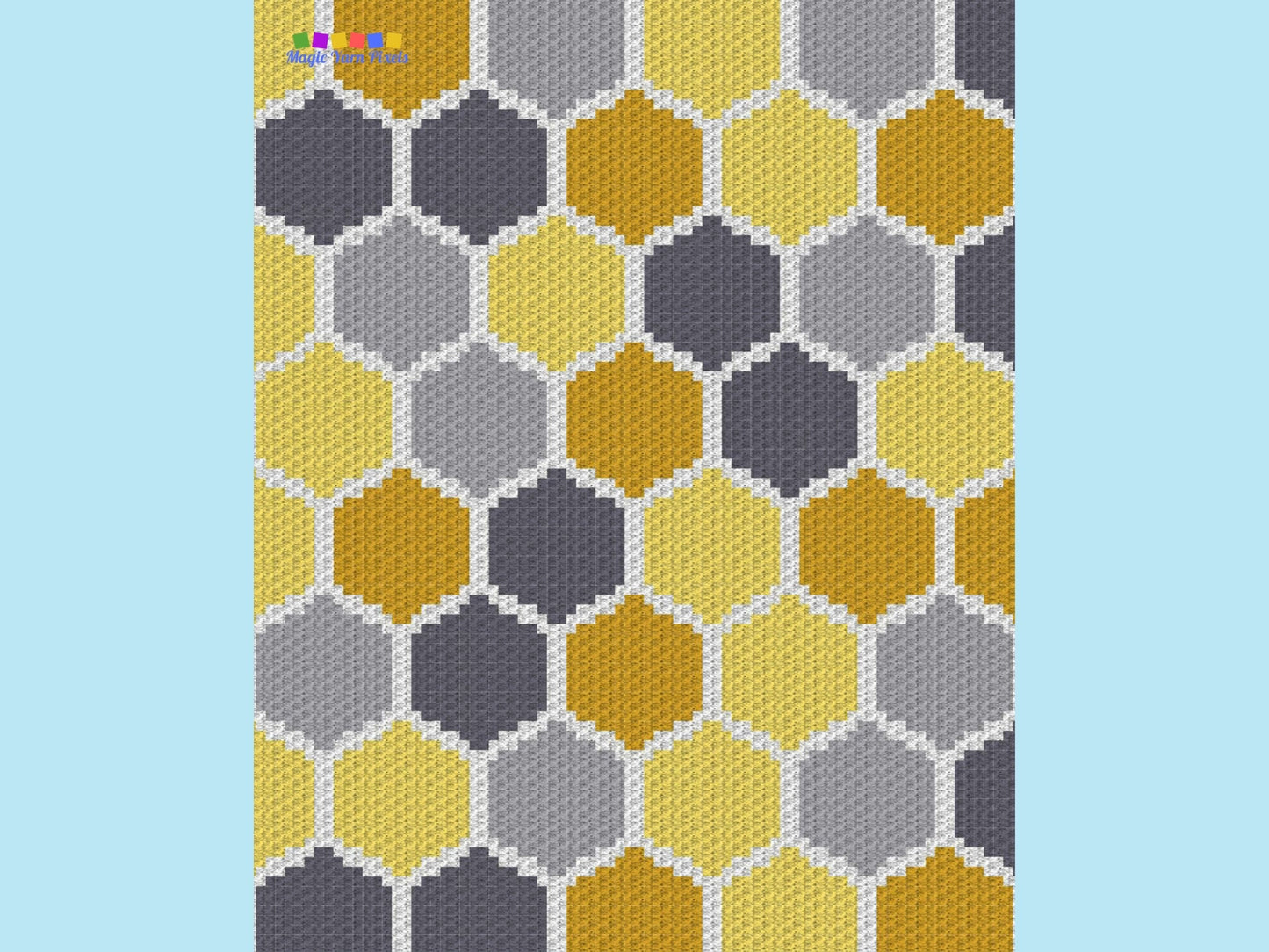 Bee Honeycomb Graph + Written Pattern For C2C & Tapestry Crochet - C2C Honeycomb Graphghan - Bee Crochet Blanket -Crochet Afghan Baby Shower