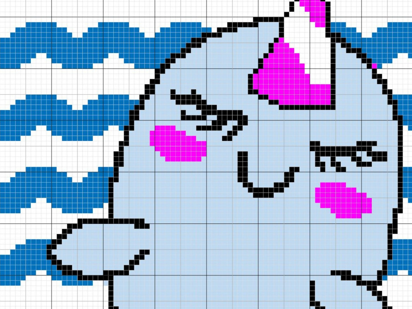 Narwhal UniWhale Graph + Written Pattern For C2C & Tapestry Crochet - Narwhal Crochet C2C Pattern - Crochet Narwhal Blanket - Whale Afghan