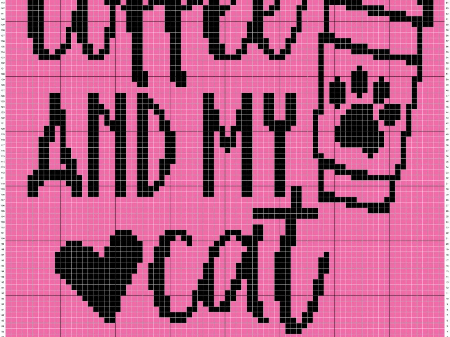 All I Need Is Coffee And My Cat Graph + Written Pattern For C2C & Tapestry Crochet - C2C Crochet Cat Graphgan Quote C2C Cat Crochet Blanket