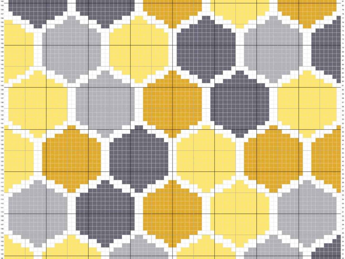 Bee Honeycomb Graph + Written Pattern For C2C & Tapestry Crochet - C2C Honeycomb Graphghan - Bee Crochet Blanket -Crochet Afghan Baby Shower