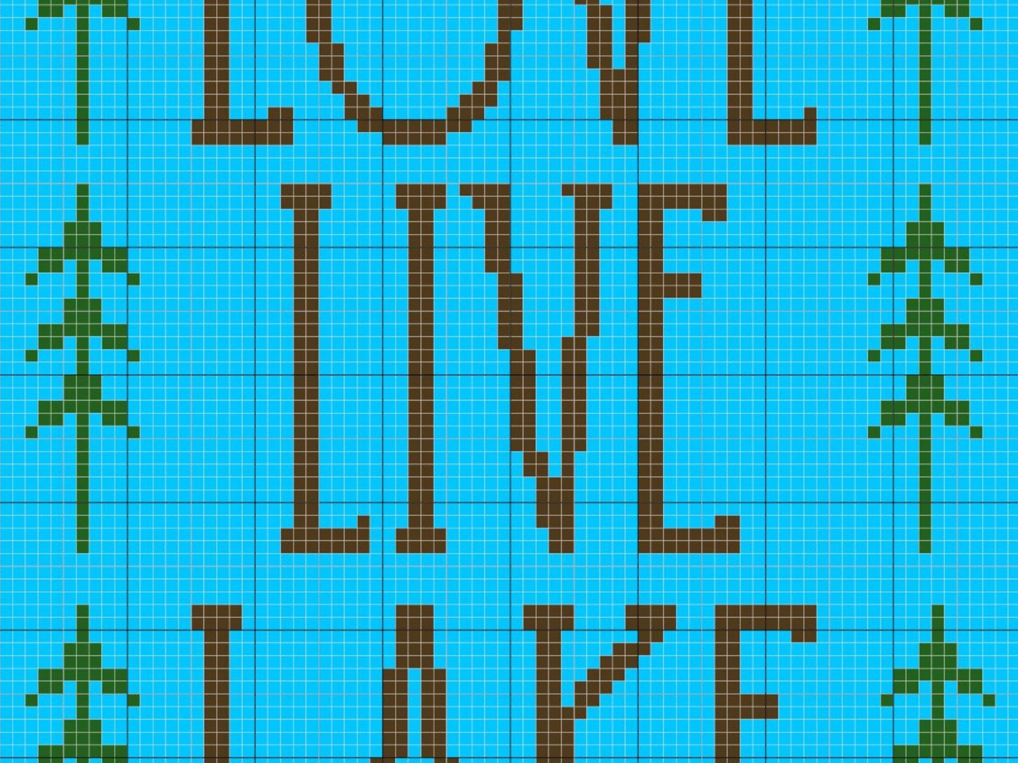 Love Live Lake Graph + Written Pattern For C2C & Tapestry Crochet - Log Cabin C2C Crochet Pattern - Cabin Woods C2C Lakehouse Throw Blanket
