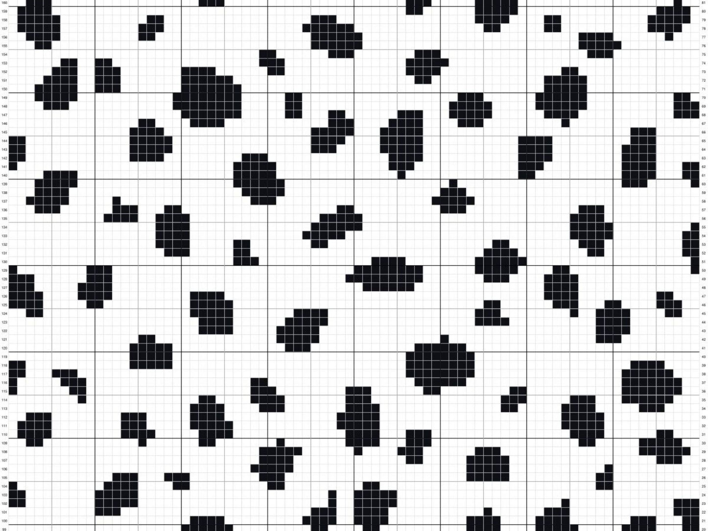 Dalmatian Print Graph + Written Pattern For C2C & Tapestry Crochet - Dalmatian C2C Crochet Pattern - Dog Crochet Blanket - Dog C2C Afghan