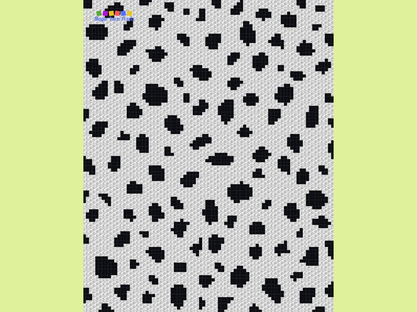 Dalmatian Print Graph + Written Pattern For C2C & Tapestry Crochet - Dalmatian C2C Crochet Pattern - Dog Crochet Blanket - Dog C2C Afghan