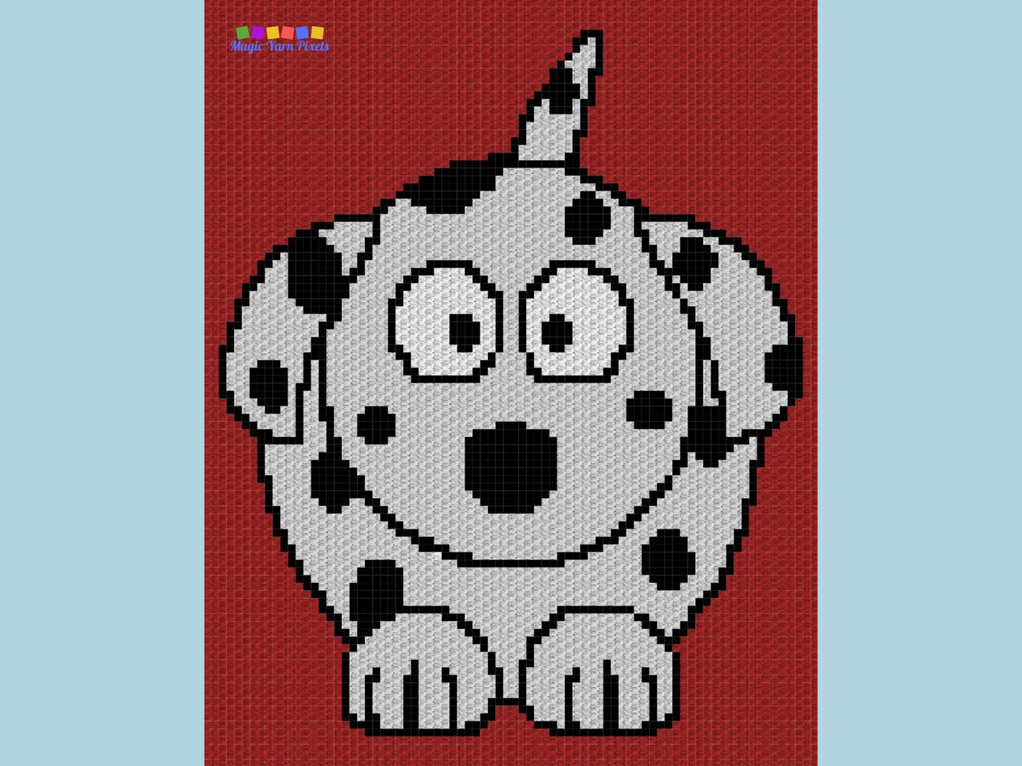 Baby Dalmatian Dog Graph + Written Pattern For C2C & Tapestry Crochet - Crochet Dalmatian C2C Graph - Dog Crochet Blanket - Dog C2C Afghan