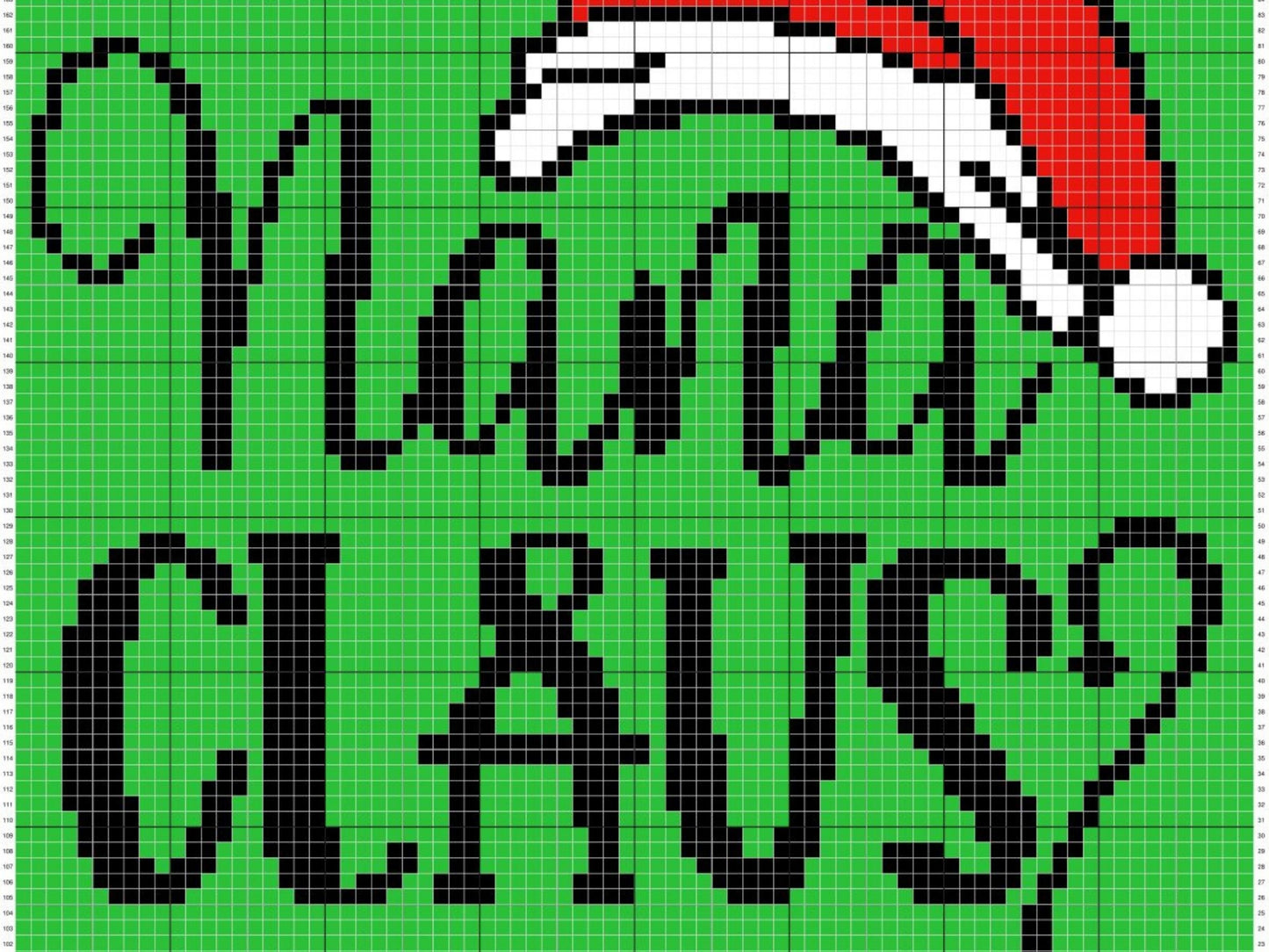 Nana Claus Graph + Written Pattern For C2C & Tapestry Crochet - Santa C2C Crochet Pattern - Christmas Crochet Blanket - Christmas Afghan