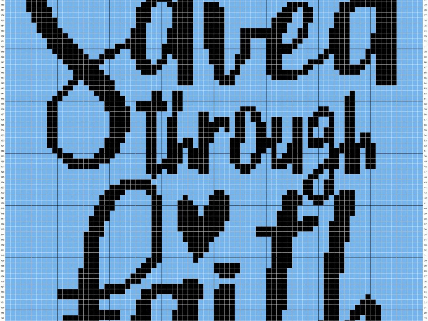 Saved Through Faith Graph + Written Pattern For C2C & Tapestry Crochet - Christian Crochet Pattern Bible Quote Crochet Blanket Faith Blanket