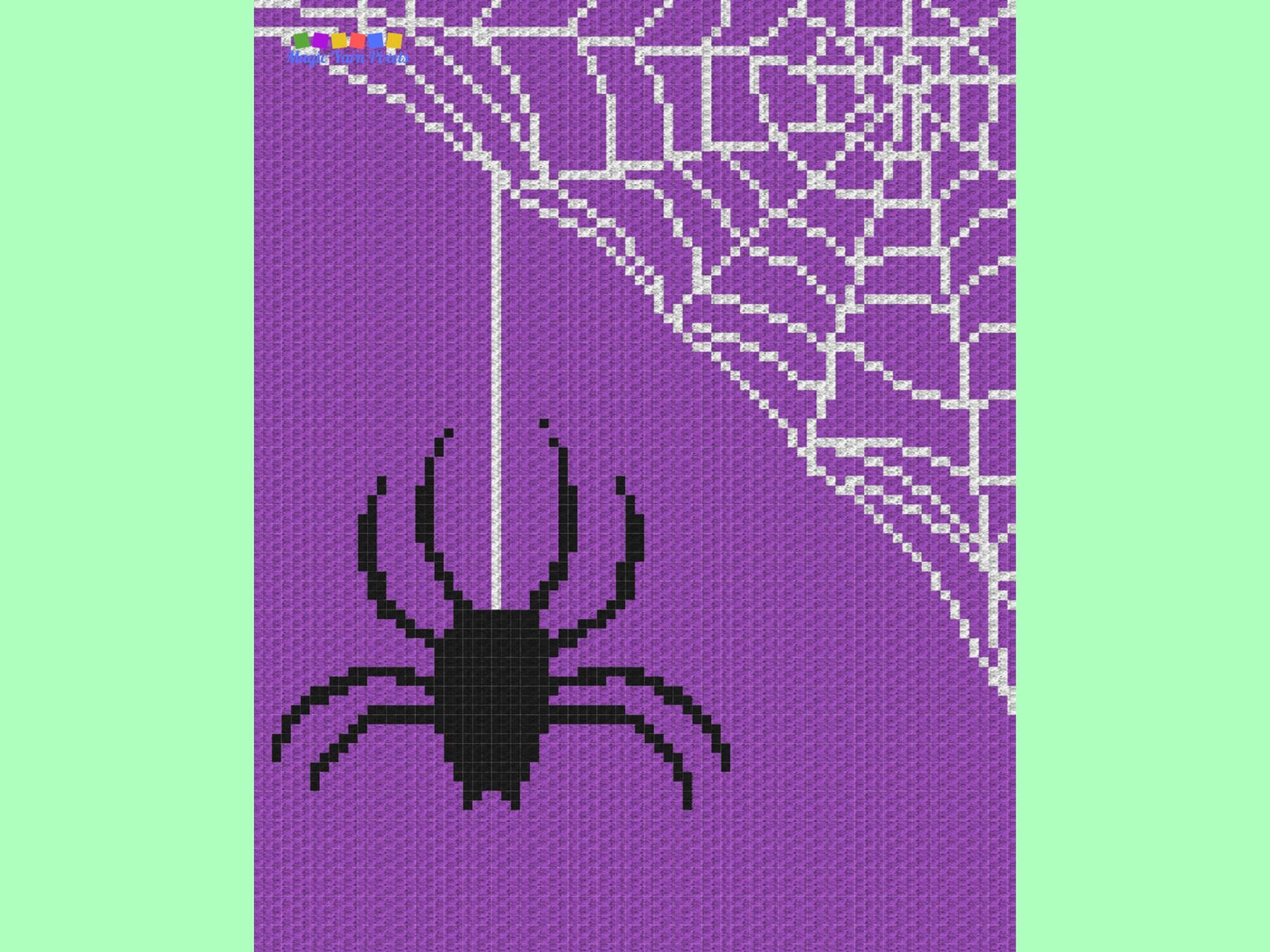 Halloween Spider On Web Graph + Written Pattern For C2C & Tapestry Crochet - Halloween C2C Pattern Spider Crochet Blanket Halloween Blanket