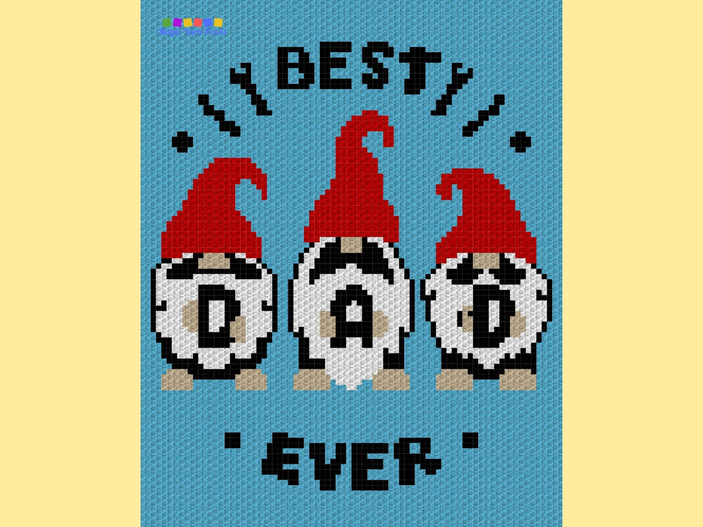 Best Dad Ever Graph + Written Pattern For C2C & Tapestry Crochet - Crochet Dad C2C Pattern - Dad Crochet Blanket - Fathers Day Blanket Gift
