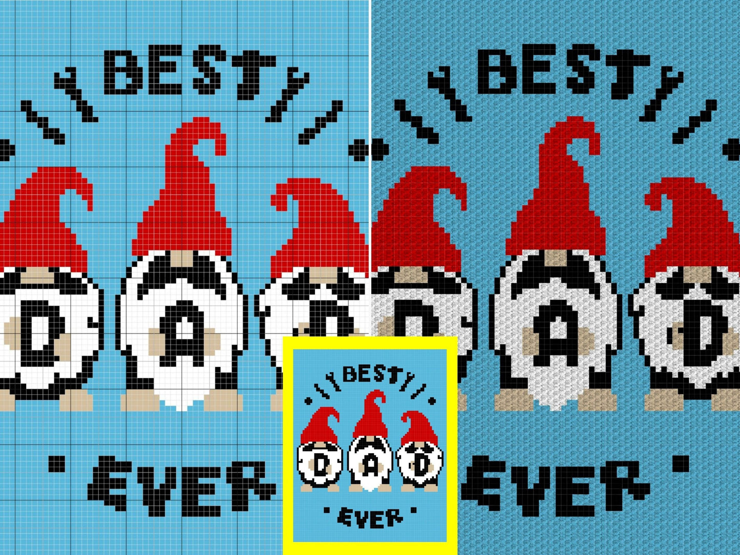 Best Dad Ever Graph + Written Pattern For C2C & Tapestry Crochet - Crochet Dad C2C Pattern - Dad Crochet Blanket - Fathers Day Blanket Gift