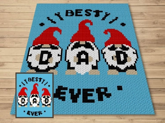 Best Dad Ever Graph + Written Pattern For C2C & Tapestry Crochet - Crochet Dad C2C Pattern - Dad Crochet Blanket - Fathers Day Blanket Gift