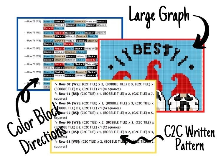 Best Dad Ever Graph + Written Pattern For C2C & Tapestry Crochet - Crochet Dad C2C Pattern - Dad Crochet Blanket - Fathers Day Blanket Gift