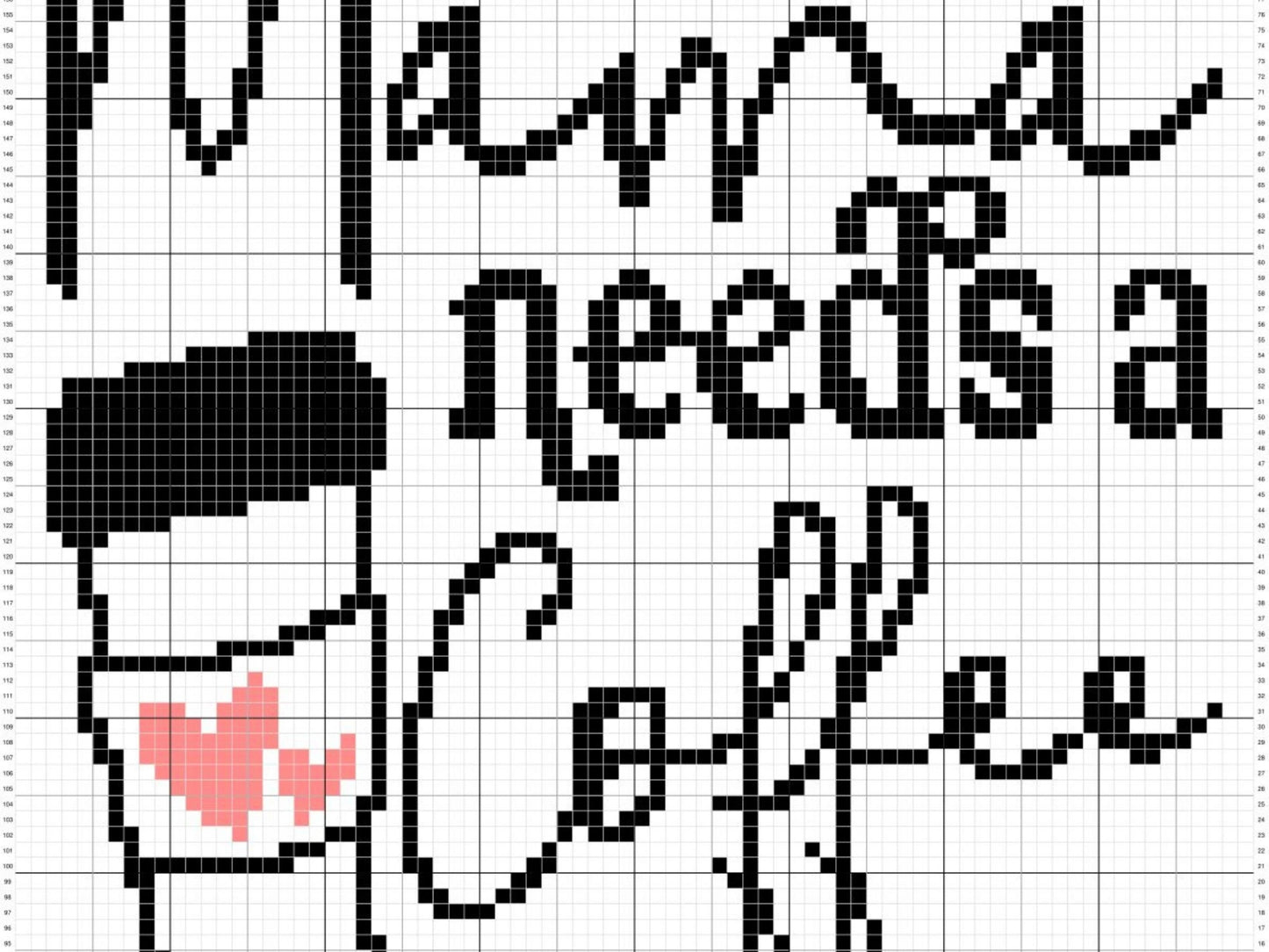 This Mama Needs A Coffee Graph + Written Pattern For C2C & Tapestry Crochet - Mother's Day Crochet Pattern - Crochet Mom Blanket - Mom Gift