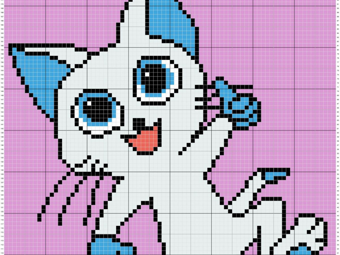 Happy Kitty Cat Graph + Written Pattern For C2C & Tapestry Crochet - Cat Crochet Pattern - Feline C2C Crochet Blanket - Animal Baby Blanket