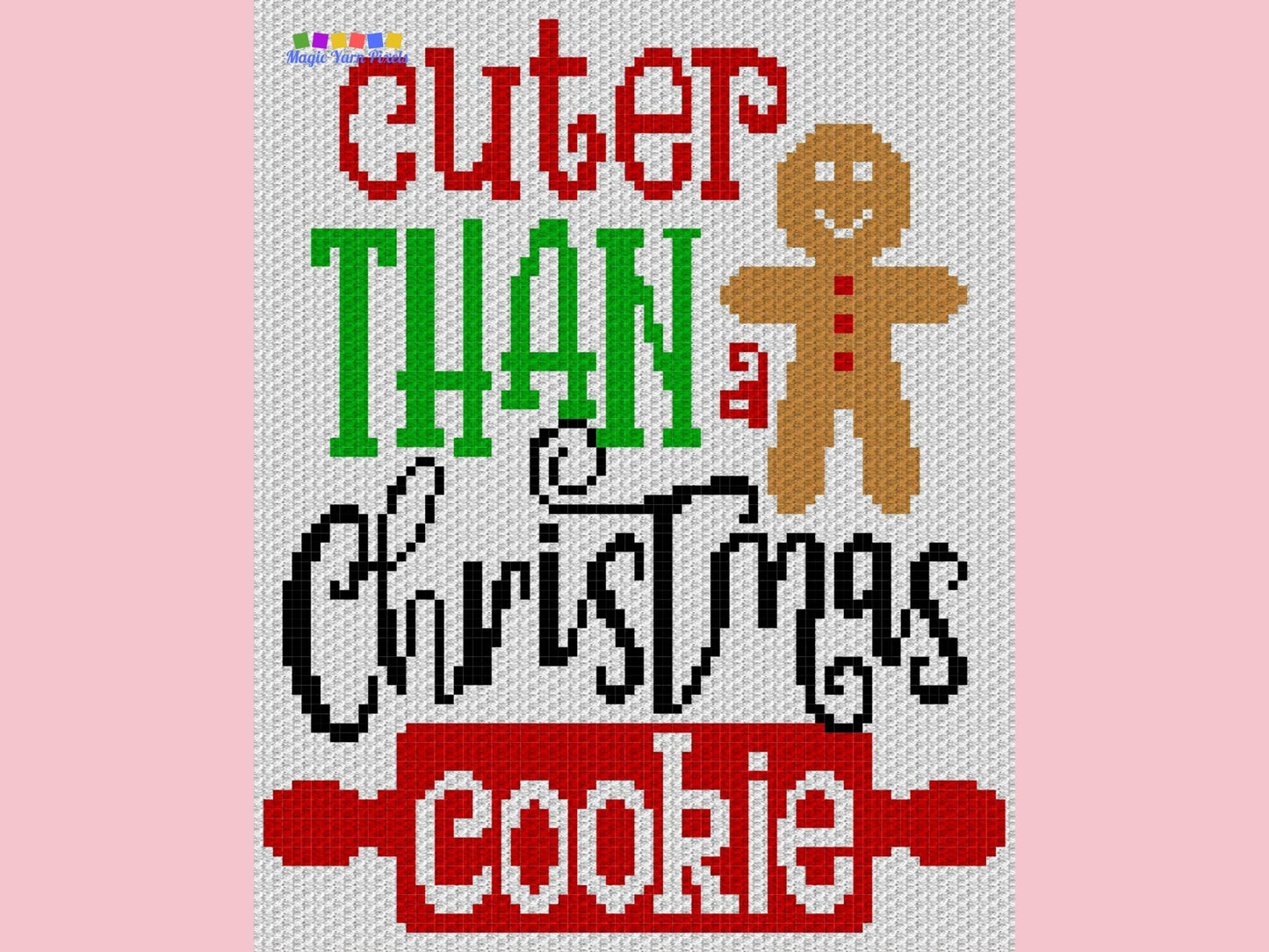 Cuter Than A Christmas Cookie Graph + Written Pattern For C2C & Tapestry - Gingerbread C2C Crochet Pattern - Christmas Crochet Blanket Gift