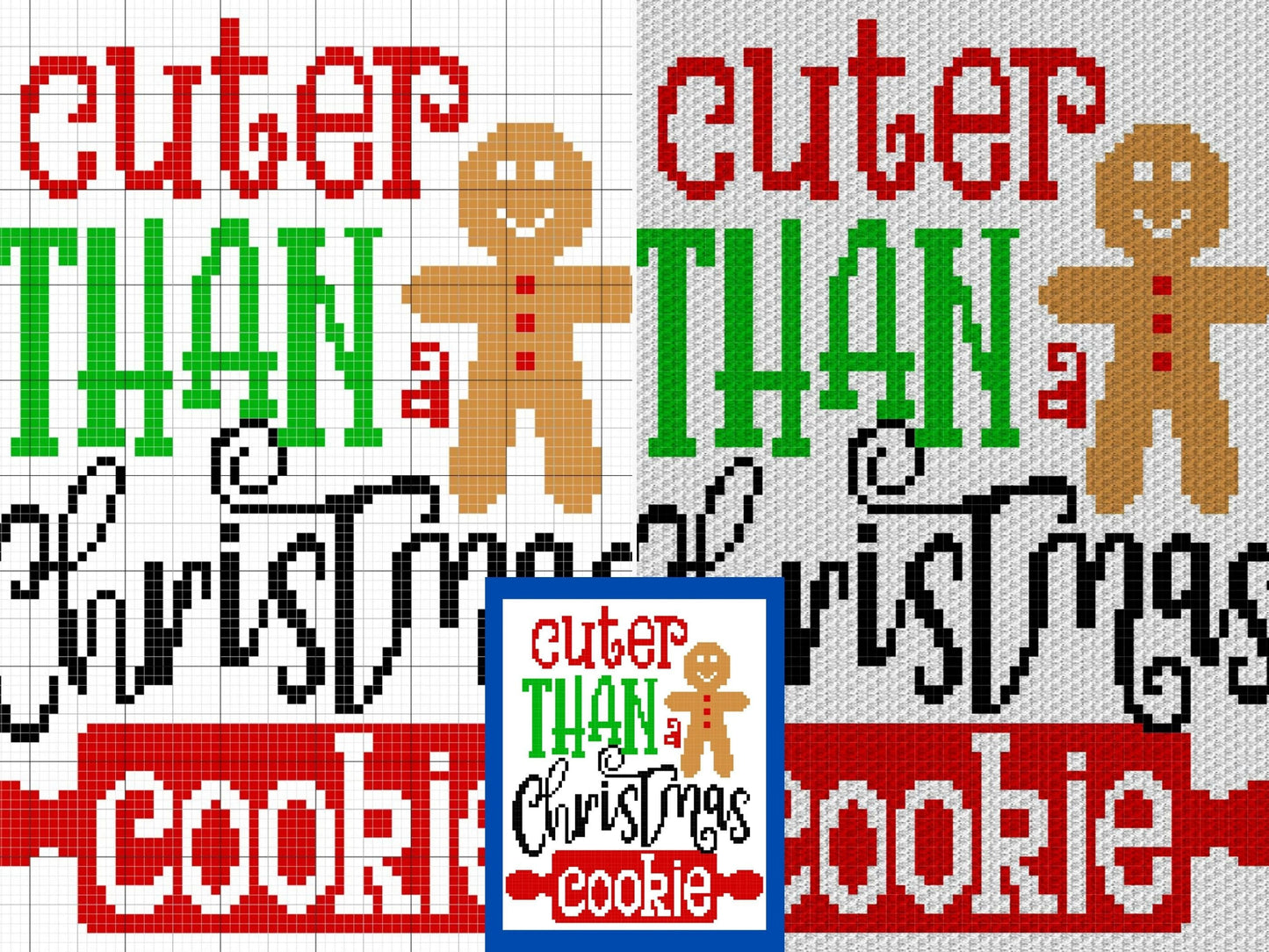 Cuter Than A Christmas Cookie Graph + Written Pattern For C2C & Tapestry - Gingerbread C2C Crochet Pattern - Christmas Crochet Blanket Gift