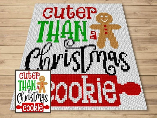 Cuter Than A Christmas Cookie Graph + Written Pattern For C2C & Tapestry - Gingerbread C2C Crochet Pattern - Christmas Crochet Blanket Gift
