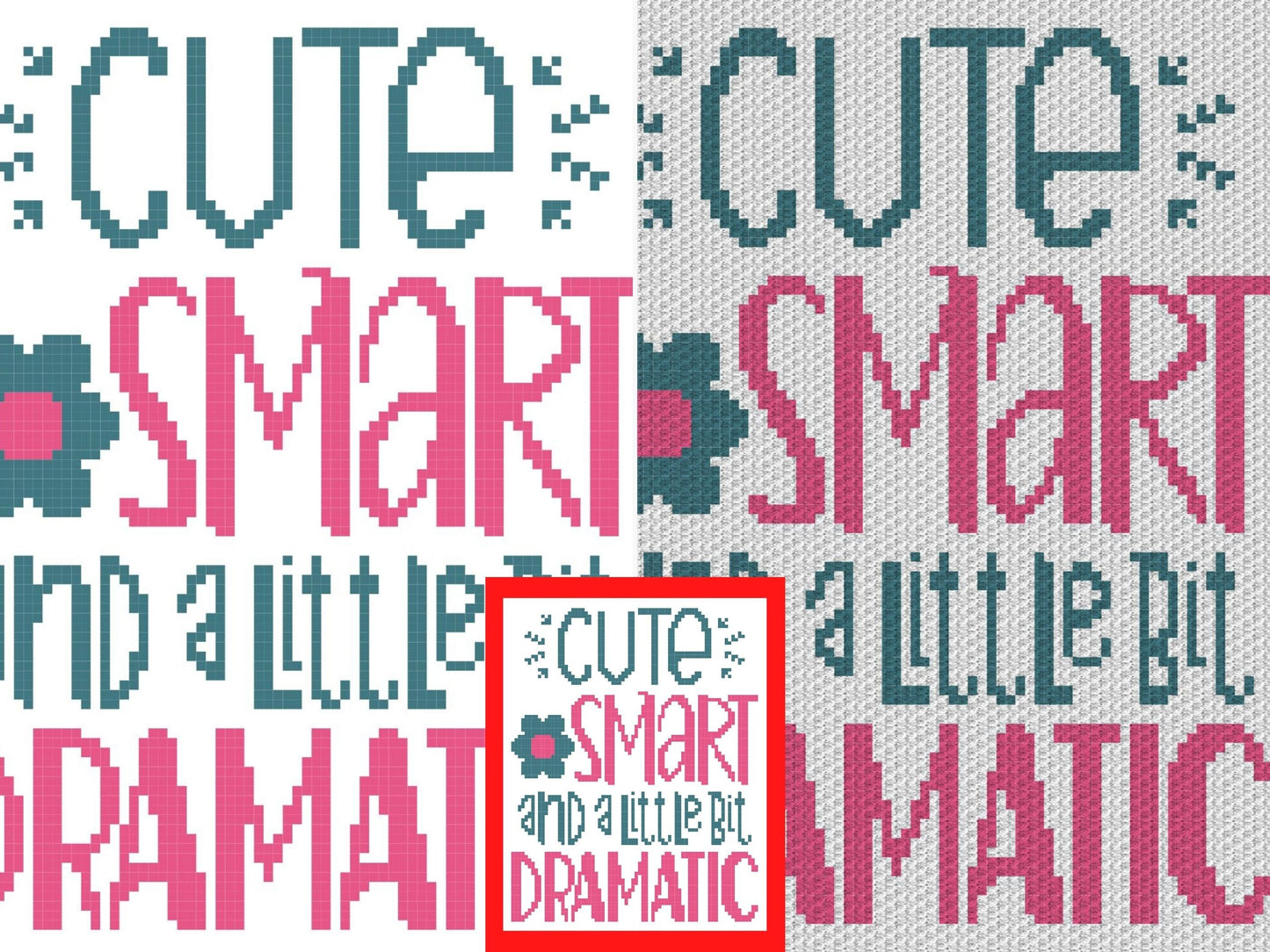 Cute Smart Dramatic Graph + Written Pattern For C2C & Tapestry Crochet - Quote C2C Crochet Pattern - Crochet Baby Blanket Cute Baby Blanket