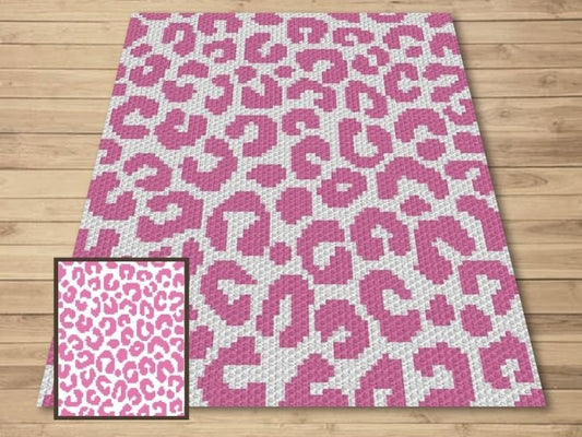 Leopard Cheetah Skin Graph + Written Pattern For C2C & Tapestry Crochet - Cheetah Print C2C Graphgan Crochet Leopard Blanket Animal Blanket
