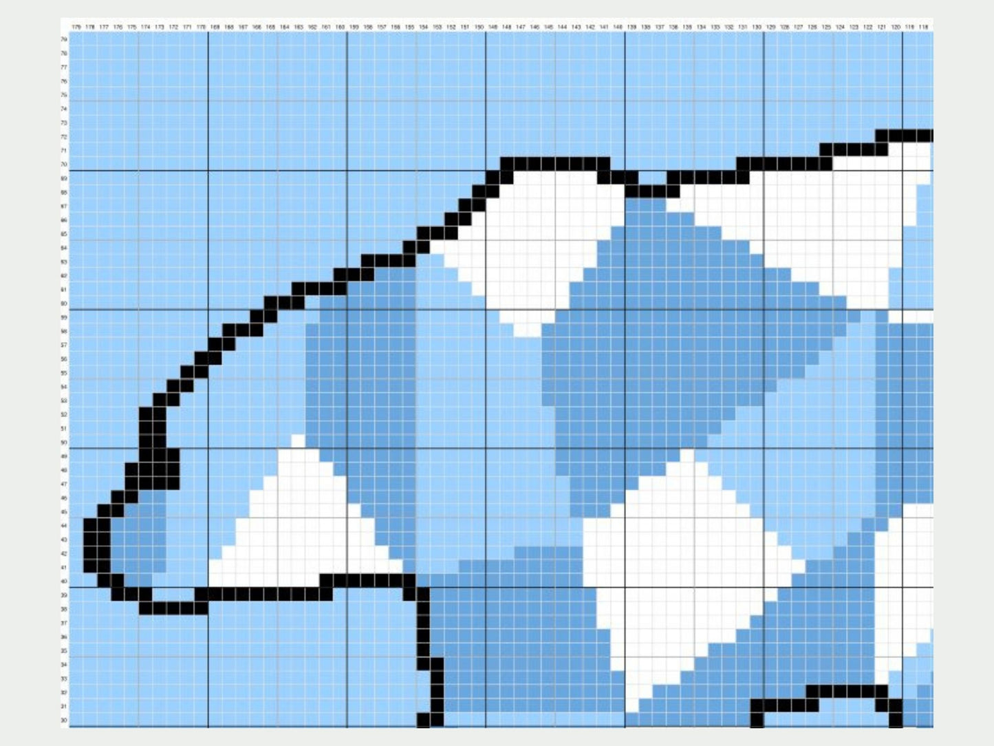 Geometric Polar Bear Graph + Written Pattern For C2C & Tapestry Crochet - Bear C2C Graphgan - Animal Crochet Baby Blanket Polar Bear Blanket