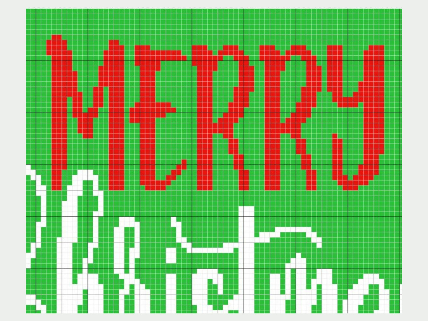Merry Christmas Graph + Written Pattern For C2C & Tapestry Crochet - Merry Christmas C2C Graphgan - Christmas Crochet Blanket Holiday Gift