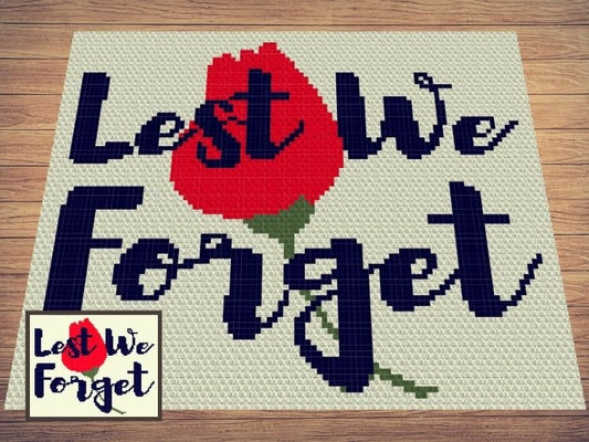 Lest We Forget Poppy Graph + Written Pattern For C2C & Tapestry Crochet - Poppy C2C Crochet Pattern - Crochet Blanket - Poppy Afghan Chart