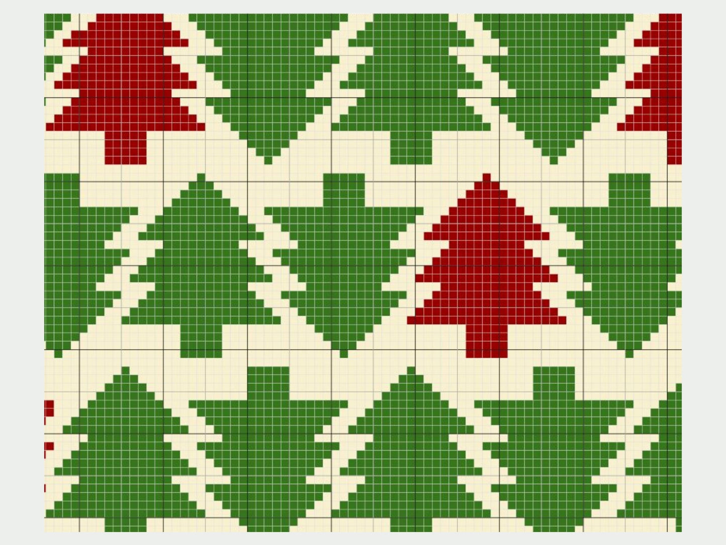 Christmas Tree Pattern Graph + Written Pattern For C2C & Tapestry Crochet - Christmas Tree C2C Crochet Pattern - Crochet Christmas Blanket