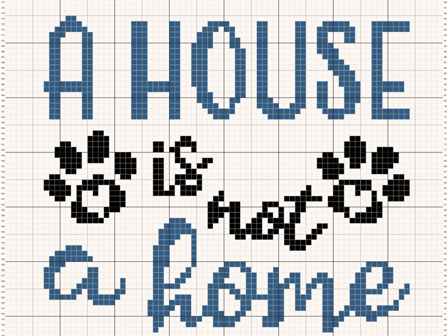 A House Is Not Home Without Paw Prints Graph + Written Pattern For C2C & Tapestry Crochet - Dog Mom C2C Graphgan Dog Mom Dog Crochet Blanket