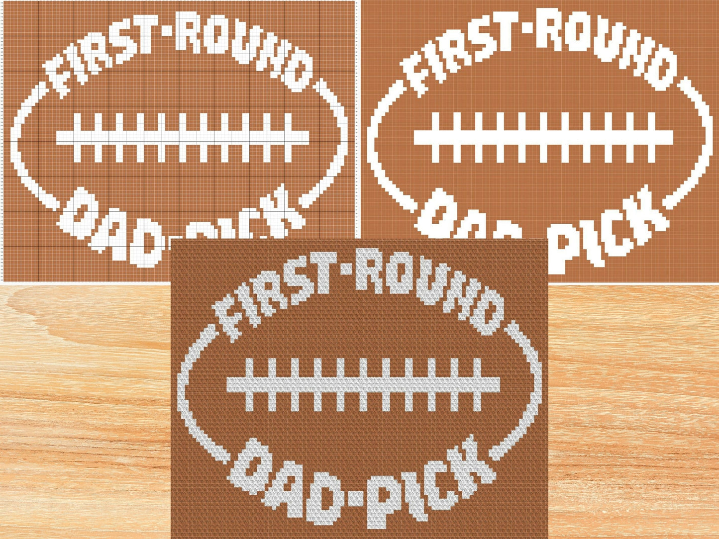 First Round Dad Pick Graph + Written Pattern For C2C & Tapestry Crochet - College Football C2C Graphgan - Crochet Baby Blanket - Baby Shower