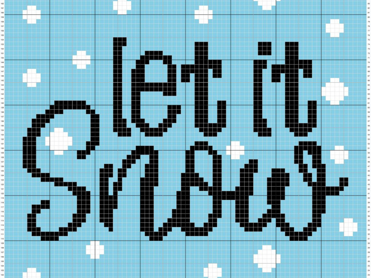 Let It Snow Snowflakes Graph + Written Pattern For C2C & Tapestry Crochet - Christmas C2C Crochet Pattern - Crochet Let It Snow Blanket Gift