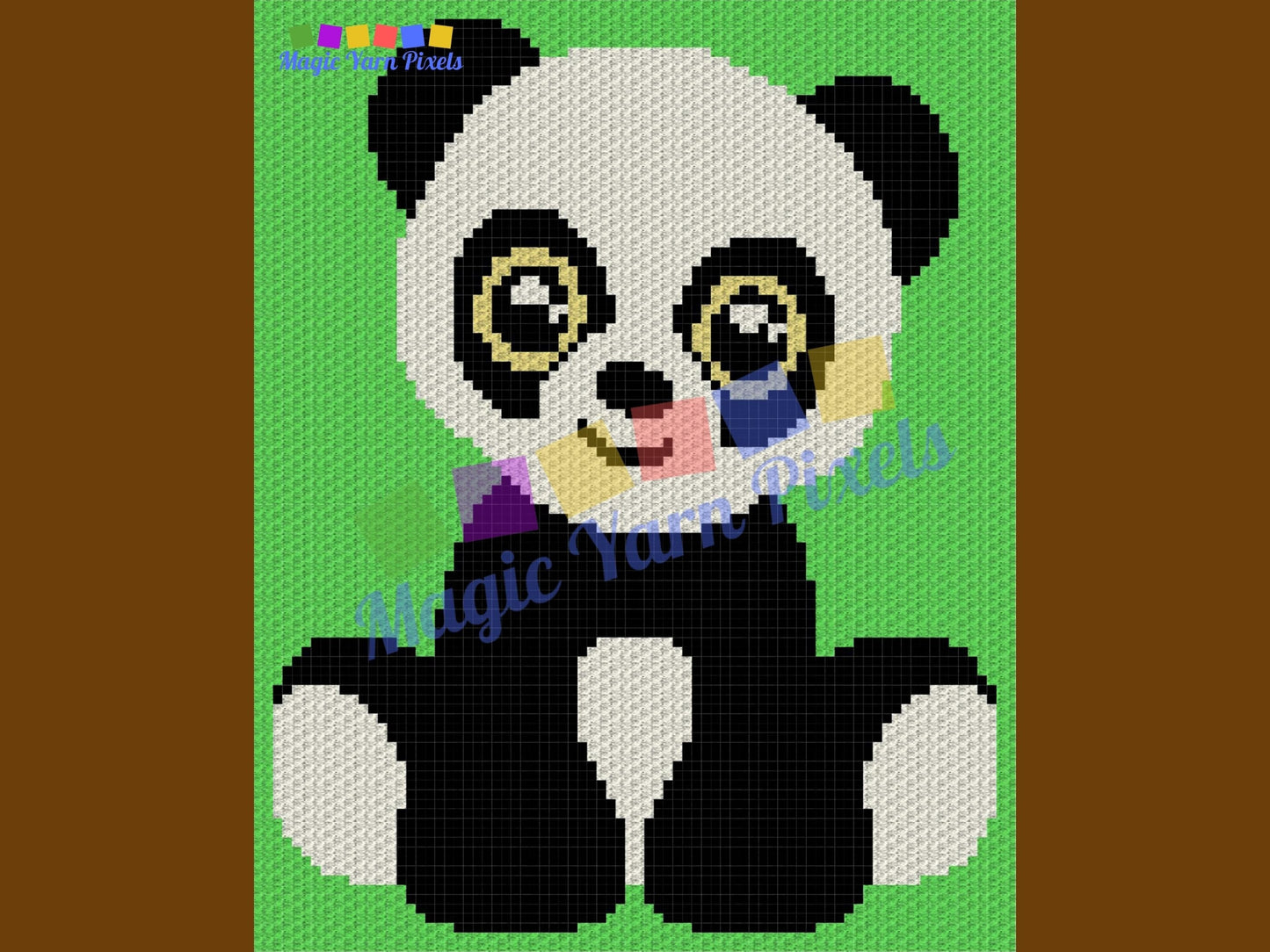 Cute Baby Panda Graph + Written Pattern For C2C & Tapestry Crochet - Panda C2C Crochet Pattern - Panda Crochet Blanket - Animal Baby Blanket