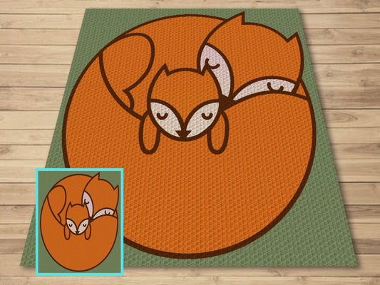 Valentines Fox Love Graph & Pattern C2C and Tapestry Crochet Fox Crochet Graphgan Animal Crochet Blanket Forest Animal C2C Blanket Gift Baby
