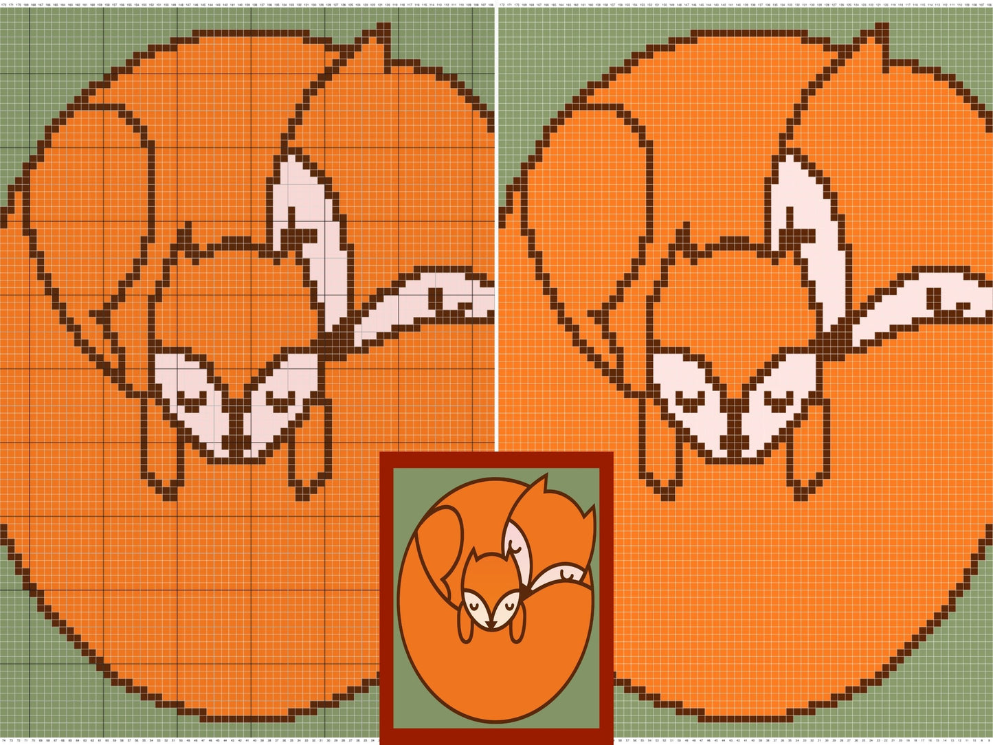 Valentines Fox Love Graph & Pattern C2C and Tapestry Crochet Fox Crochet Graphgan Animal Crochet Blanket Forest Animal C2C Blanket Gift Baby