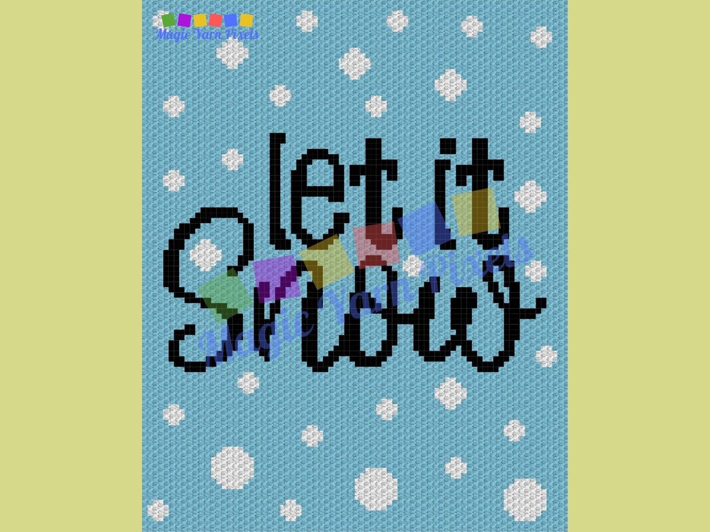 Let It Snow Snowflakes Graph + Written Pattern For C2C & Tapestry Crochet - Christmas C2C Crochet Pattern - Crochet Let It Snow Blanket Gift