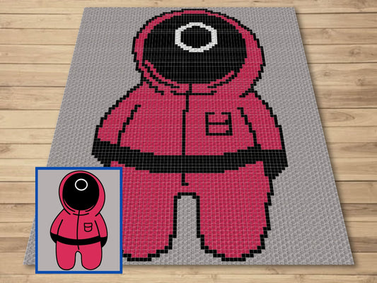 Red Minion Circle Worker Graph & Pattern C2C and Tapestry Crochet TV Characters Graphgan Pink Soldier Crochet Blanket Pink C2C Blanket Gift