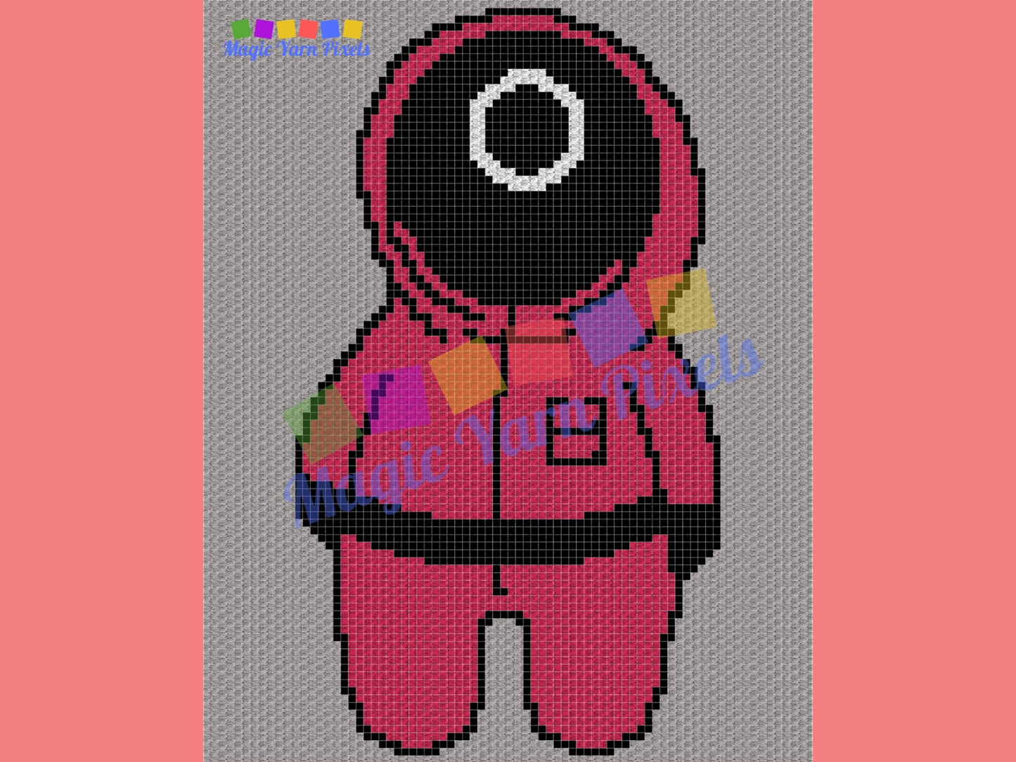Red Minion Circle Worker Graph & Pattern C2C and Tapestry Crochet TV Characters Graphgan Pink Soldier Crochet Blanket Pink C2C Blanket Gift