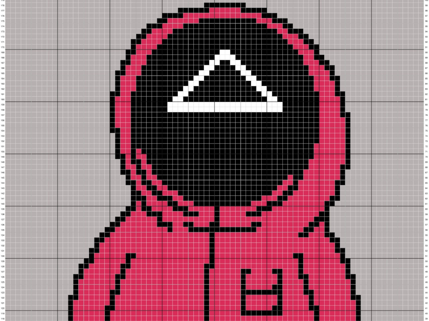 Red Minion Triangle Soldier Graph & Pattern C2C and Tapestry Crochet Pink Soldiers Graph Pink Soldier Crochet Blanket Character Crochet C2C