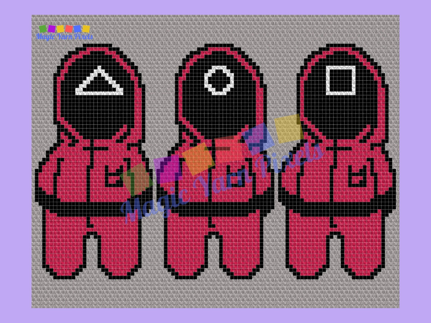 Red Minions Graph & Pattern C2C and Tapestry Crochet Pink Soldier Crochet Graphgan Pink Soldier Pattern Crochet Blanket Pink Soldier Pattern