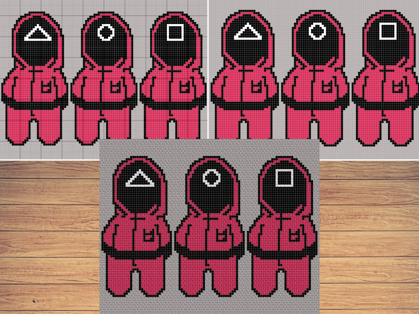 Red Minions Graph & Pattern C2C and Tapestry Crochet Pink Soldier Crochet Graphgan Pink Soldier Pattern Crochet Blanket Pink Soldier Pattern