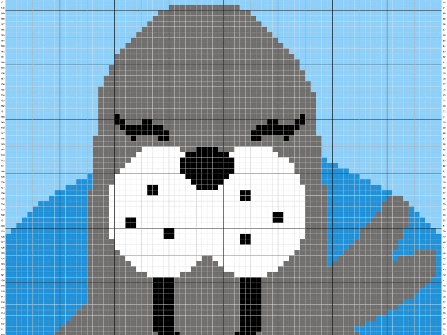 Cute Baby Seal Graph & Pattern C2C and Tapestry Crochet-Seal Crochet Graphgan-Seal Animal Crochet Blanket-Cute Animals C2C Blanket Gift Baby